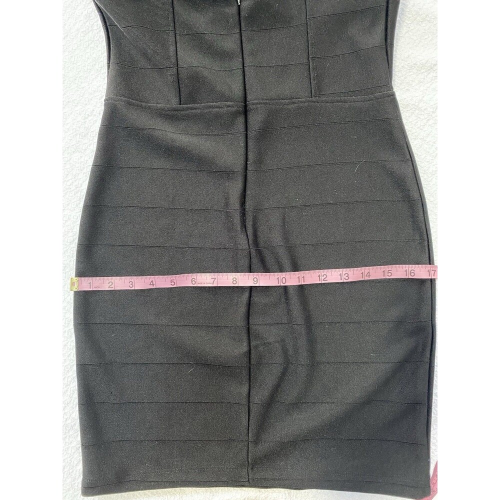 Haute Monde Black Bandage Bustier Bodycon Mini Dress Size L Coquette Y2K Party - Picture 6 of 9